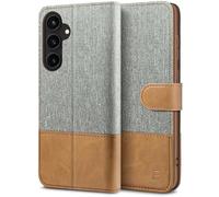 BEZ Case for Samsung S23 FE Phone Case, Compatible with Samsung Galaxy S23 FE, Flip Wallet Cover with Credit Card Holders, Kick Stand, Magnetic Strap Closure, Gray