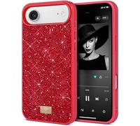 BEZ Phone Case for iPhone Air Case Glitter, with Bling & Co. Series, Sparkle Diamond Crystal Bling Case Cover for iPhone 17 Air, Scarlet Red