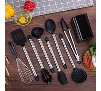 Bezal Premium Stainless Steel & Silicone 8-Piece Kitchen Utensil Set - Dishwasher Safe, Easy to Clean, 100% Guarantee