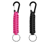 Bezavea 2 Pcs paracord keyring, Paracord Keychains with Carabiner Clips, Paracord Keychain Braided Lanyard Key Clip, Heavy Duty Lanyard Key Chain for Outdoor Survival Camping Hiking