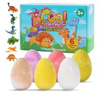 Bezavea 6 Pack Bath Bombs for Kids with Surprise Dinosaurs Toys Inside, Handmade Large Bath Bombs Gift Set, Natural Essential Oil SPA Bath Fizzies Set, Christmas Birthday Gifts for Boys Girls (B)