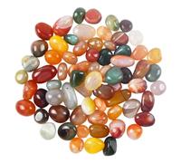 Bezavea Colourful Mixed Stone, Polished Tumblestone Gemstones, Natural Crushed Crystal Irregular Shaped Stones, 30-50Pcs Mini Crystal Gemstones, Multicolor Agate Stone for Home Decoration.