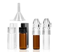 Bezavea Small Storage Bottle Set - 4 Piece Snuff Container With Spoon & Funnel, Portable Pocket Bullet Vial, Leak-Proof and Waterproof for Storing Spices