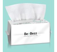 BezBezz Disposable Face Towels 80 Count, 100% Natural Biobased Face Towel for Sensitive Skin, Ultra Thick Super Absorption Large Clean Facial Cloth, Skincare Makeup Remover Dry Wipes