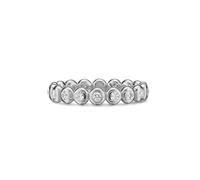 Bezel Set Band Ring In Sterling Silver With Diamonds, 3.7mm - Ring Size J.5