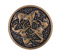 Bezelry 12 Pieces Celtic Horses Metal Shank Buttons. 18mm (11/16) (Antique Copper)