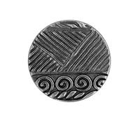 Bezelry 12 Pieces Cute Abstract Pattern Metal Shank Buttons. 23mm (7/8 inch) (Gray Silver)