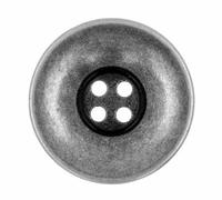 Bezelry 12 Pieces Funnel Shaped Metal Hole Buttons. 25mm (1 inch)(Gray Silver)