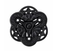 Bezelry 12 Pieces Gothic Flower Art Metal Shank Buttons 18mm (11/16 inch) (Matte Black)