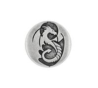 Bezelry 12 Pieces Majestic Dragon Metal Shank Buttons. 20mm (3/4 inch) (Antique Silver)