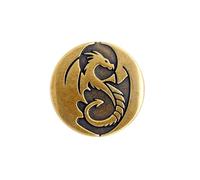 Bezelry 12 Pieces Majestic Dragon Metal Shank Buttons. 20mm (3/4 inch) (Brass Black)