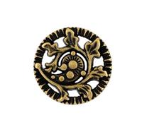 Bezelry 12 Pieces Openwork Fern Crozier Metal Shank Buttons. 15mm (19/32 inch)(Antique Brass)