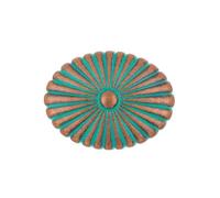 Bezelry 12 Pieces Oval Cactus Flower Metal Shank Buttons. 24mm X 19mm (Copper Green)