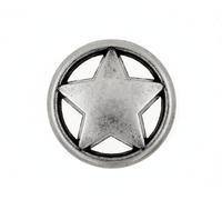 Bezelry 12 Pieces Ring Star Metal Shank Buttons. 23mm (7/8 inch)(Gray Silver)