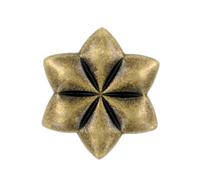 Bezelry 12 Pieces Snowflake Metal Shank Buttons. 23mm (7/8 inch) (Antiqued Brass)