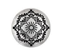 Bezelry 12 Pieces Southwestern Style Flower Pattern Metal Shank Buttons. 25mm (1 inch)(Antique Silver)