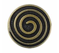 Bezelry 12 Pieces Spiral Metal Shank Buttons. 20mm (3/4 inch) (Antique Brass)