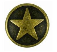 Bezelry 12 Pieces Star Emblem Metal Shank Buttons. 18mm (11/16 inch)(Antique Brass)