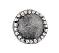 Bezelry 12 Pieces Stone Circle Metal Shank Buttons. 20mm (3/4 inch)(Gray Silver)