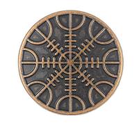 Bezelry 12 Pieces Viking Helm of Awe Pattern Metal Shank Buttons. 23mm (7/8 inch) (Antique Copper)