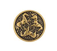 Bezelry 6 Sets Celtic Horses Metal Screw Back Concho Rivets. Screw Included. 30mm (1-3/16 inch)(Brass Black)