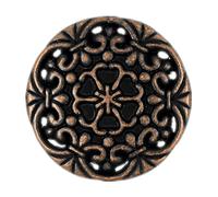 BEZELRY Metal Shank Buttons, 12 Pieces Concentric Flower, 20mm (3/4 inch) Diameter, Antique Copper