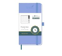BEZEND 2 Year Month to View Pocket Diary 2026-2027 PU Leather Hardback, Slim Monthly Planner runs Jan’26 to Dec’27 with Back Pocket, 100 GSM Thick Paper - Small Size 16.5 x 9 cm, Cornflower