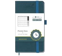 BEZEND 2 Year Month to View Pocket Diary 2026-2027 PU Leather Hardback, Slim Monthly Planner runs Jan’26 to Dec’27 with Back Pocket, 100 GSM Thick Paper - Small Size 16.5 x 9 cm, Dark Green