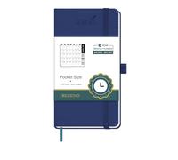 BEZEND 2 Year Month to View Pocket Diary 2026-2027 PU Leather Hardback, Slim Monthly Planner runs Jan’26 to Dec’27 with Back Pocket, 100 GSM Thick Paper - Small Size 16.5 x 9 cm, Blueberry