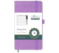BEZEND 2 Year Month to View Pocket Diary 2026-2027 PU Leather Hardback, Slim Monthly Planner runs Jan’26 to Dec’27 with Back Pocket, 100 GSM Thick Paper - Small Size 16.5 x 9 cm, Lavender