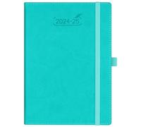 BEZEND 2025 Diary A5 Week to View 18 Months Starts from Now to DEC 2025 Vertical Weekly Planner with Monthly Tab, Pen Holder, PU Leather Hardback, Turquoise