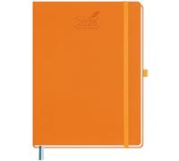 BEZEND 2026 Diary A4 Week to View 28.5 x 21.5 cm - Large Vertical Weekly Planner with Timeslots & Monthly Tab. Appointment Book 26 with Pen Holder & PU Leather Hardback - Orange