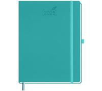 BEZEND 2026 Diary A4 Week to View 28.5 x 21.5 cm - Large Vertical Weekly Planner with Timeslots & Monthly Tab. Appointment Book 26 with Pen Holder & PU Leather Hardback - Turquoise