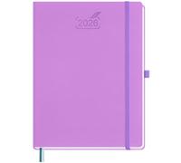 BEZEND 2026 Diary A4 Week to View 28.5 x 21.5 cm - Large Vertical Weekly Planner with Timeslots & Monthly Tab. Appointment Book 26 with Pen Holder & PU Leather Hardback - Lavender