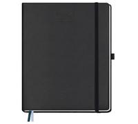 BEZEND 2026 Diary A4 Week to View 28.5 x 21.5 cm - Large Vertical Weekly Planner with Timeslots & Monthly Tab. Appointment Book 26 with Pen Holder & PU Leather Hardback - Black