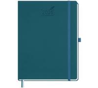 BEZEND 2026 Diary A4 Week to View 28.5 x 21.5 cm - Large Vertical Weekly Planner with Timeslots & Monthly Tab. Appointment Book 26 with Pen Holder & PU Leather Hardback - Dark Green
