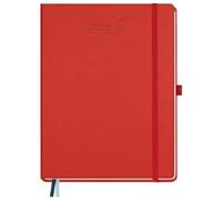 BEZEND 2026 Diary A4 Week to View (Jul 25-Dec 26) with Time Slots. Vertical Weekly Planner & Appointment Book with Note Pages, Monthly Tabs & Pen Holder, Vegan Leather Hardcover, Red