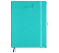 BEZEND 2026 Diary A4 Week to View (Jul 25-Dec 26) with Time Slots. Vertical Weekly Planner & Appointment Book with Note Pages, Monthly Tabs & Pen Holder, Vegan Leather Hardcover, Turquoise