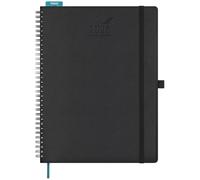 BEZEND 2026 Diary A4 Week to View Spiral Bound 28.5 x 21.5 cm - Large Vertical Weekly Planner with Timeslots & Monthly Tab. Appointment Book 26 with PU Leather Softcover - Black