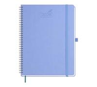 BEZEND 2026 Diary A4 Week to View Spiral Bound 28.5 x 21.5 cm - Large Vertical Weekly Planner with Timeslots & Monthly Tab. Appointment Book 26 with PU Leather Softcover - Cornflower