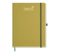 BEZEND 2026 Diary A4 Week to View with 2 Columns (Jul 25-Dec 26). 18-Month Weekly Planner, Large Appointment Book with Dual Schedule, Notes, Monthly Tabs & Pocket, PU Leather Hardback, Mustard