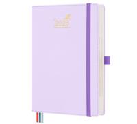 BEZEND 2026 Diary A5 Page A Day with Dual Schedule, One Page per Day Even Weekend, Daily Planner 2026 with Monthly Calendar & Tabs, Inner Pocket, PU Leather Hardback, Lilac