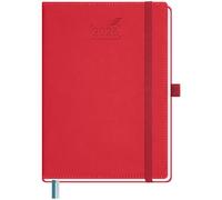 BEZEND 2026 Diary A5 Week to View (Jan-Dec 26) - Vertical Weekly Planner with Timeslots & Monthly Tab. Appointment Book 26 with Pen Holder & PU Leather Hardback - Red