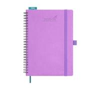 BEZEND 2026 Diary A5 Week to View (Jul 25-Dec 26) Spiral with Time Slots. Vertical Weekly Planner with Note Pages, Monthly Tabs & Pen Holder, Vegan Leather Softcover, Lavender
