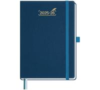 BEZEND 2026 Diary A5 Week to View with 2 Columns (Jul 25-Dec 26). 18-Month Weekly Planner, Appointment Book with Dual Schedule, Notes, Monthly Tabs & Pocket, PU Leather Hardback, Prussian Blue