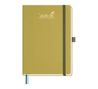 BEZEND 2026 Diary A5 Week to View with 2 Columns (Jul 25-Dec 26). 18-Month Weekly Planner, Appointment Book with Dual Schedule, Notes, Monthly Tabs & Pocket, PU Leather Hardback, Mustard