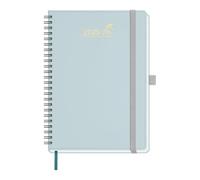 BEZEND 2026 Diary A5 Week to View with 2 Columns (Jul 25-Dec 26) Spiral. 18-Month Appointment Book with Dual Schedule, Notes, Monthly Tabs & Pocket, PU Leather Softcover, Dutch Blue