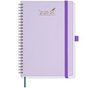 BEZEND 2026 Diary A5 Week to View with 2 Columns (Jul 25-Dec 26) Spiral. 18-Month Appointment Book with Dual Schedule, Notes, Monthly Tabs & Pocket, PU Leather Softcover, Lilac