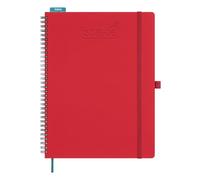 BEZEND A4 Academic Diary 2025-2026 Week to View, 18-Month Weekly Planner runs Mid Year Jul'25 - Dec'26. Appointment Book with Timeslots, Monthly Tabs & Ruler Bookmark, PU Leather Softcover, Red