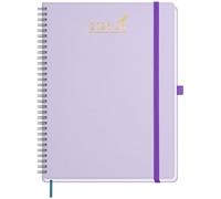 BEZEND A4 Academic Diary 2025-2026 Week to View with 2 Columns Spiral Bound runs Mid Year Jul' 25 - Dec' 26, 18-Month Weekly Planner with Pen Holder, 28.5 x 21.5 cm, PU Leather Softcover, Lilac